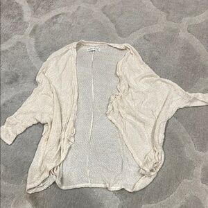 Abercrombie & Fitch Cream Gold Open-Front Cardigan